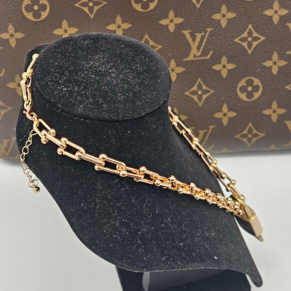 Authentic Louis Vuitton Lock & Key with Unbranded Gold Plated Chain Necklace - Picture 10 of 11